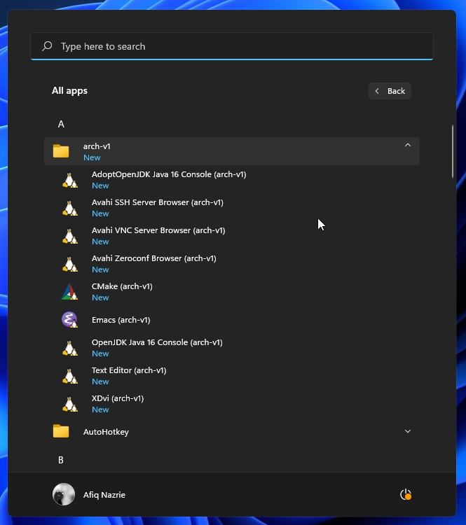 No start menu shortcuts for ArchWSL/Non Microsoft Store distribution ...