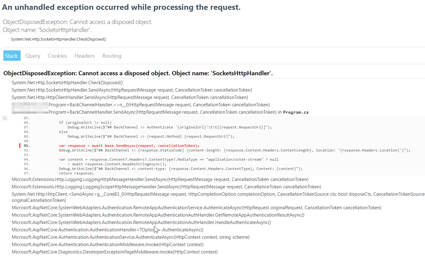 RemoteAppClientOptions.BackchannelHandler should be a factory method