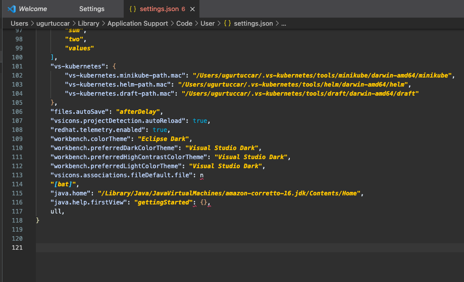 Visual Studio Code settings.json · Issue #133490 · microsoft/vscode ...