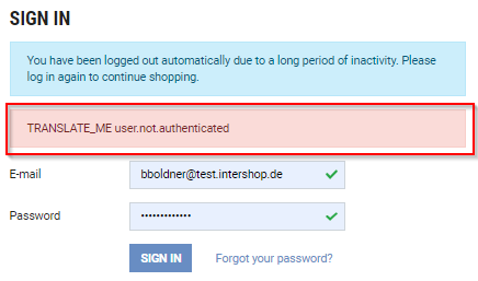 Wrong error message shows up, when user is logged out by time out on ...