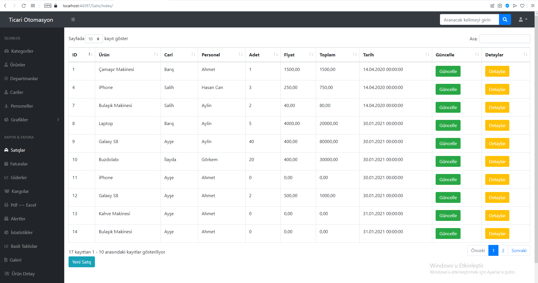 GitHub - IGorkemOzturk/Ticari-otomasyon: Kurumsal firmalar için ticari ...