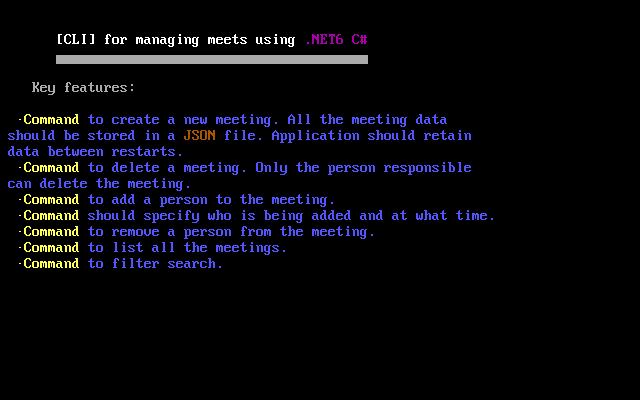 GitHub - row-hammer/CLI-meetings-application: .NET6 CLI Application