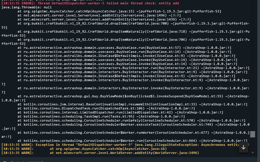 Bug with async spawn drop · Issue #1 · Astra-Interactive/AstraShop · GitHub