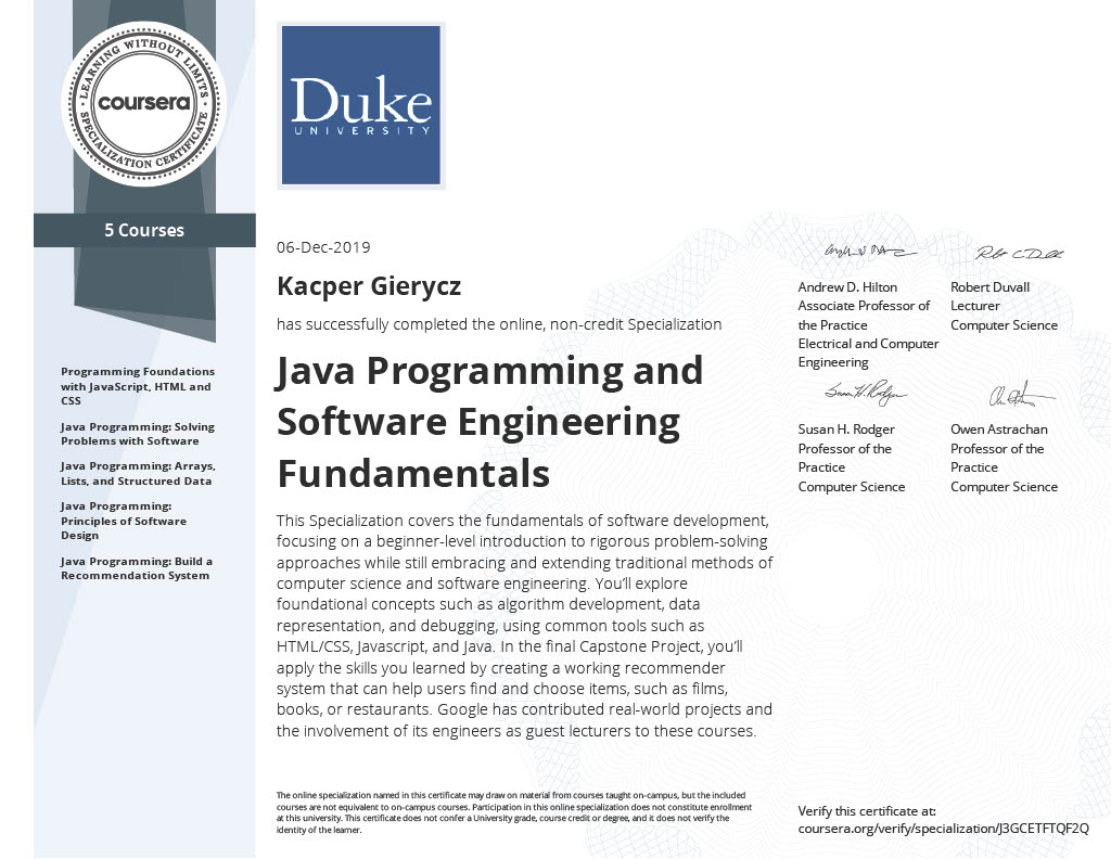 Java Programming and Software Engineering Fundamentals