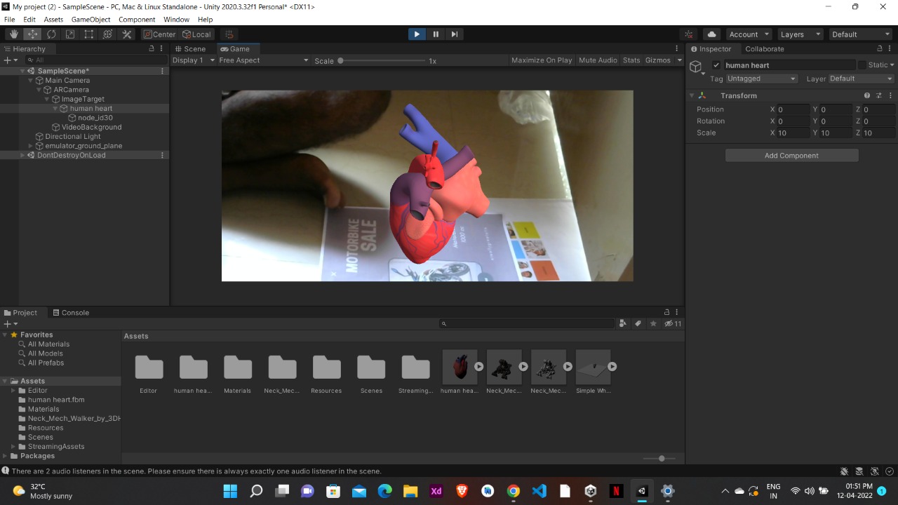 GitHub - harshaAmbati/Visual-Learning-through-AR: Augmented reality Project