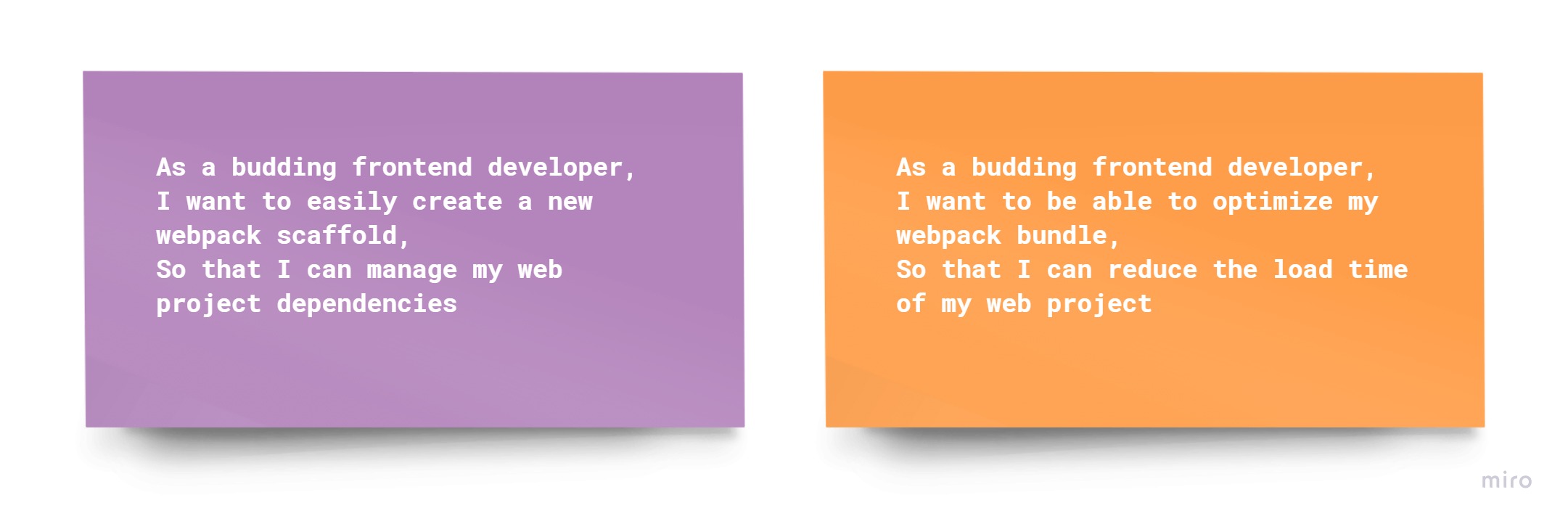 Webpack CLI - User Stories