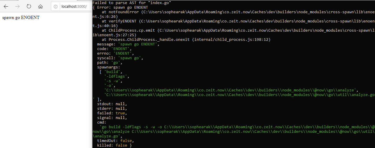 [now-go] Go builder not able to spawn `go` process on Windows · Issue ...