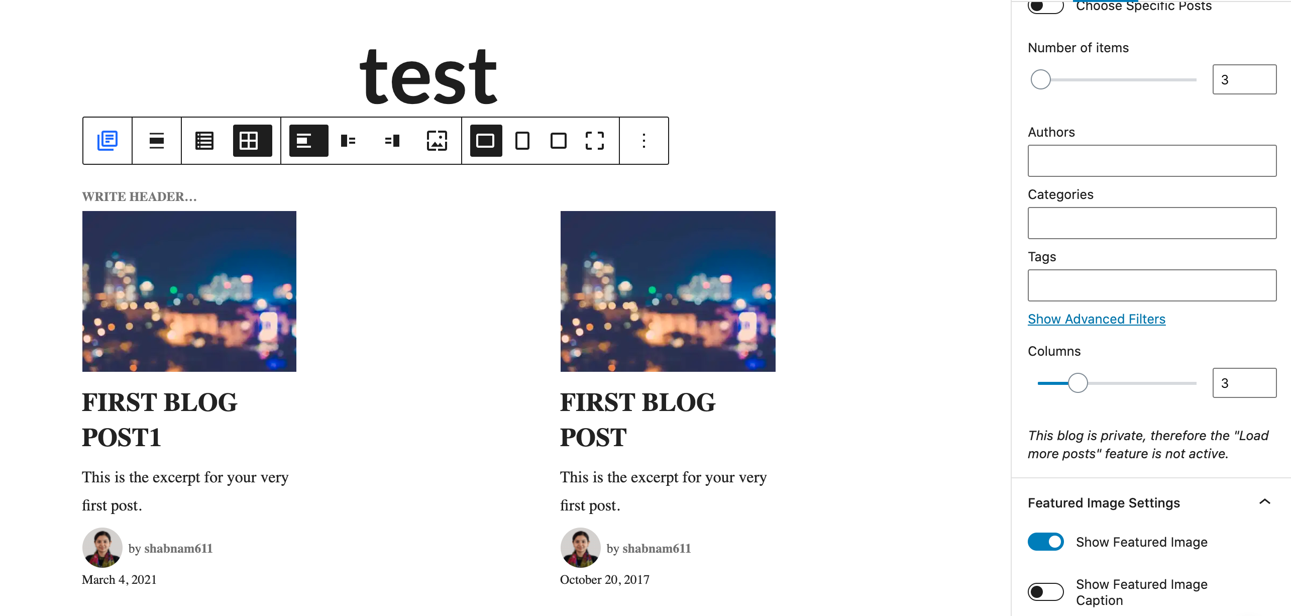 Intergalactic 2: Title position incorrect inside Blog posts block ...