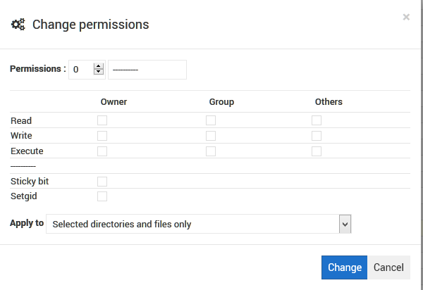 File manager - Change permission · Issue #1138 · webmin/authentic-theme ...