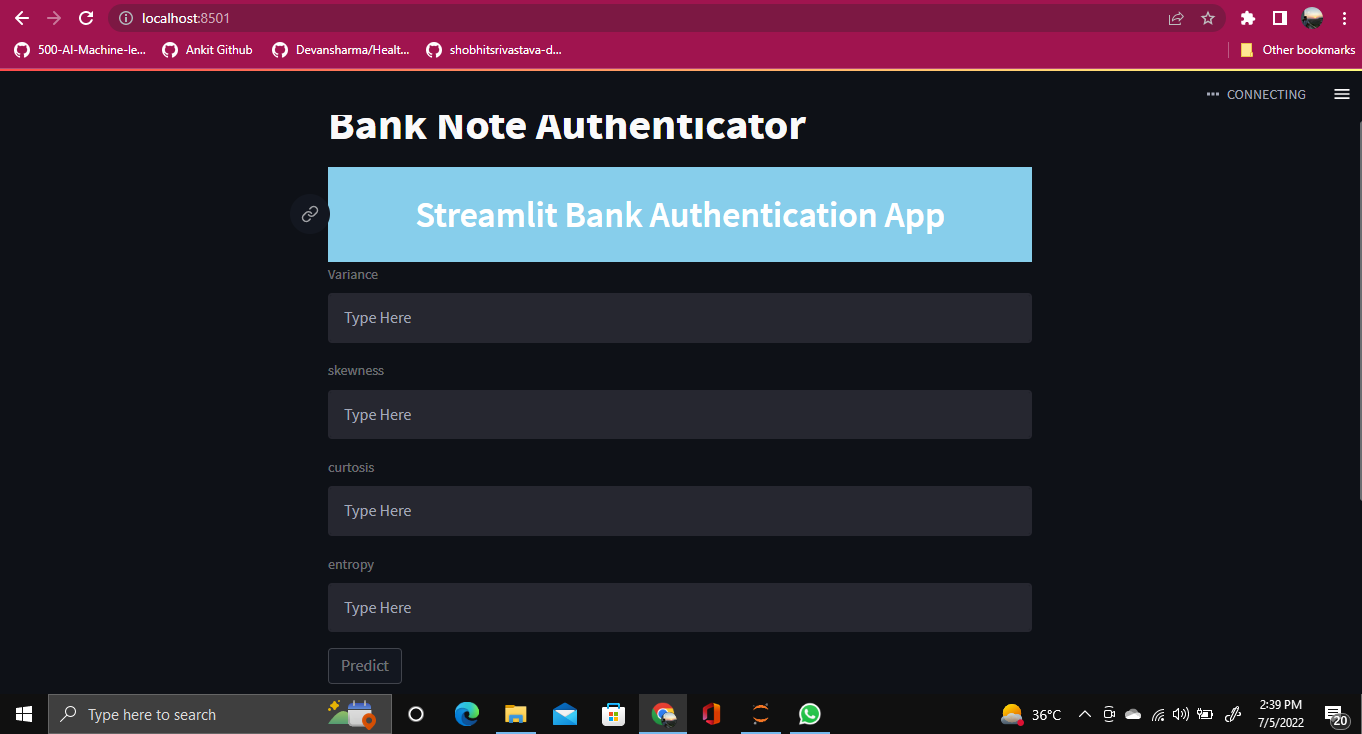 GitHub - karnankit07/Note_authentication_ML-app