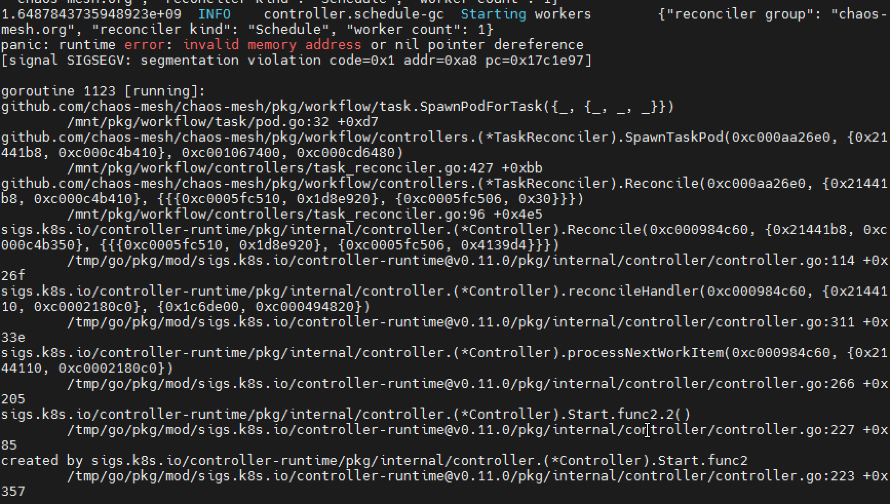 controller-manager panic because of nil pointer · Issue #3092 · chaos ...
