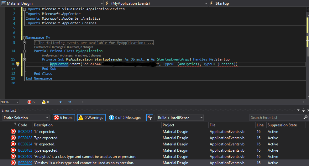 Integrating AppCenter SDK in VB winForms. · Issue #850 · MicrosoftDocs ...