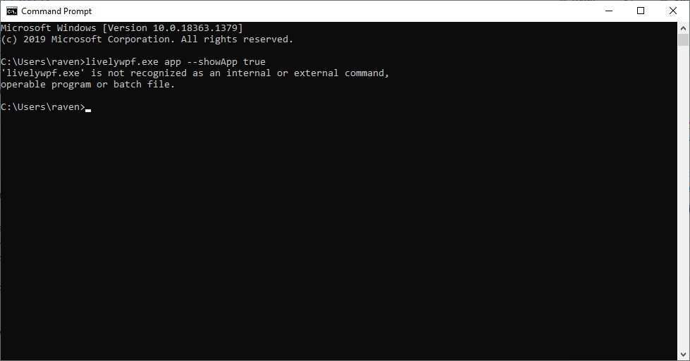 Command Prompt commands not working · Issue #320 · rocksdanister/lively ...