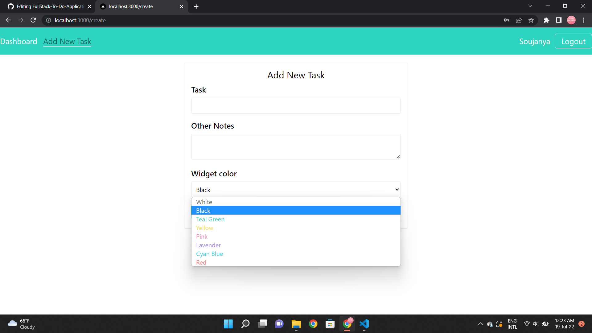 build a full stack to do app | html, css, javascript... GitHub - soujanyalohanathen/FullStack-To-Do-Application: A FullStack To ...