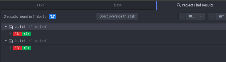 Find and replace across multiple files does not expand regex groups ...