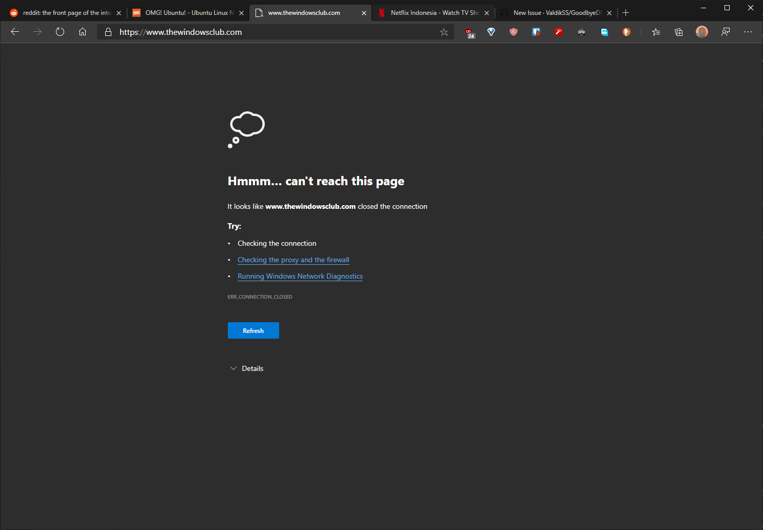 Unable to Access thewindowsclub.com · Issue #161 · ValdikSS/GoodbyeDPI ·  GitHub