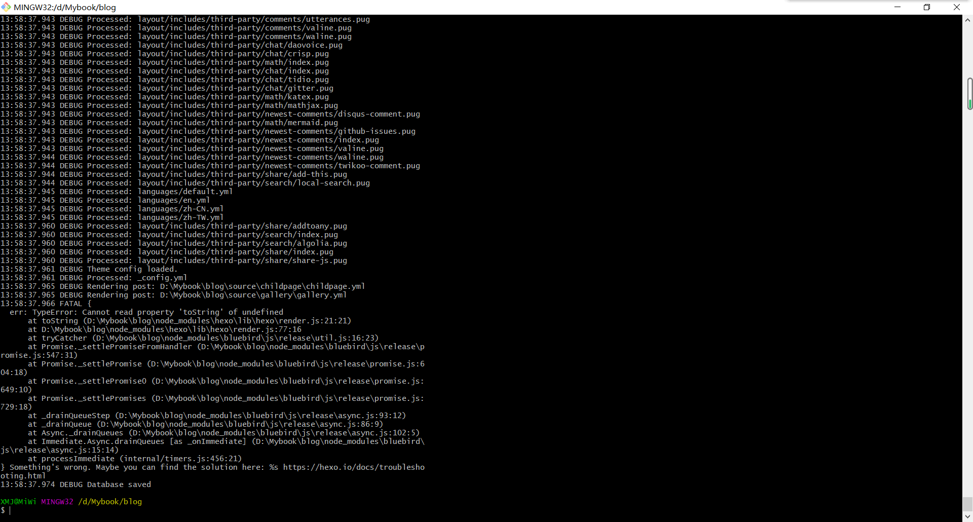 hexo g 产生报错 · Issue #706 · jerryc127/hexo-theme-butterfly · GitHub