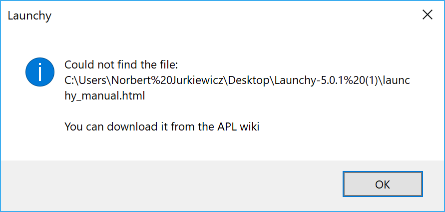 Error opening help · Issue #18 · aplteam/Launchy · GitHub