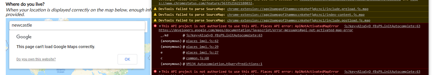 Register: Google Maps API Not Authorised · Issue #515 · umbraco ...