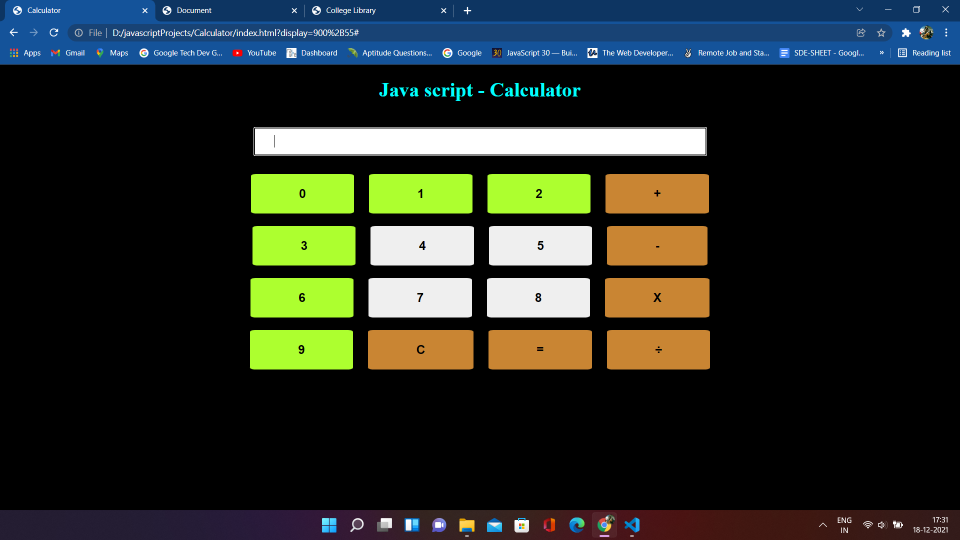 GitHub - Vivekkumar0412/Java-script-Calculator: This is a javascript ...
