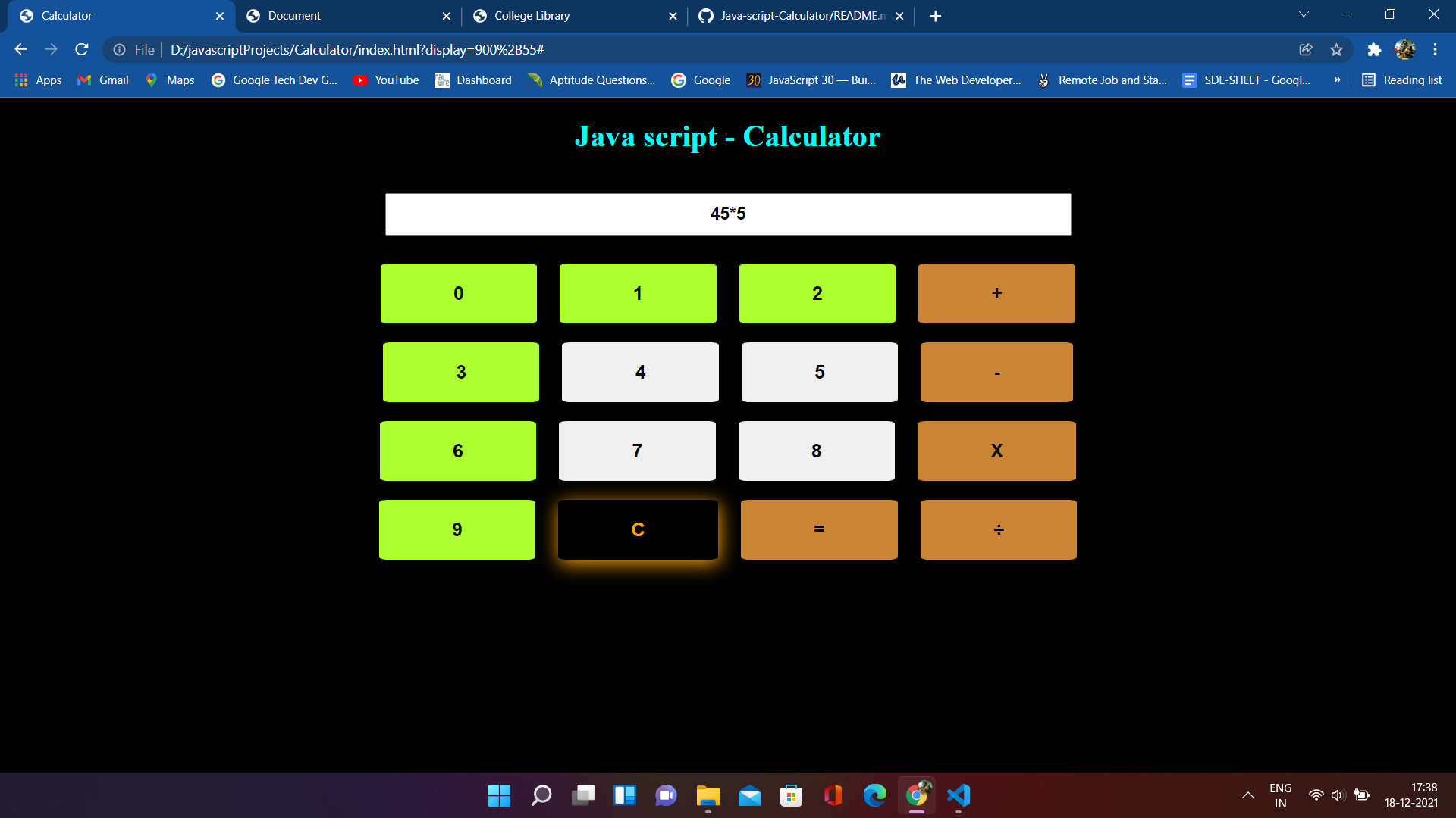 GitHub - Vivekkumar0412/Java-script-Calculator: This is a javascript ...