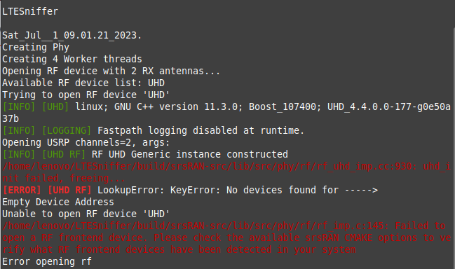 Integration of ADALM-Pluto SDR with LTESniffer and UHD Recognition ...