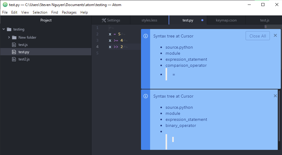 Log Syntax Cursor Tree Scope with > · Issue #21994 · atom/atom · GitHub
