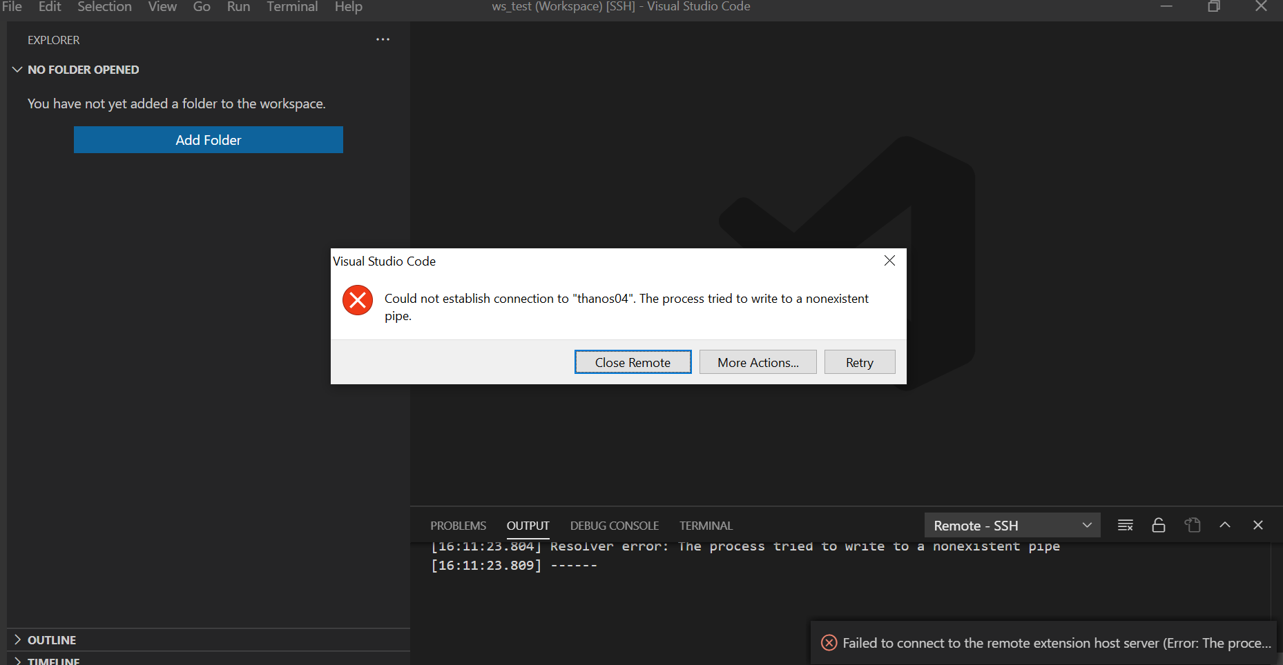 `Could not establish connection` after password prompt wait · Issue ...