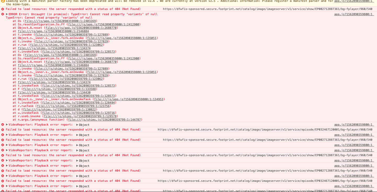 Null pointer exception when no period is found · Issue #2045 · shaka ...