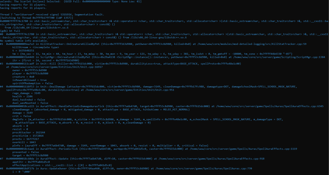 Segment Fault · Issue #9 · azerothcore/mod-detailed-logging · GitHub
