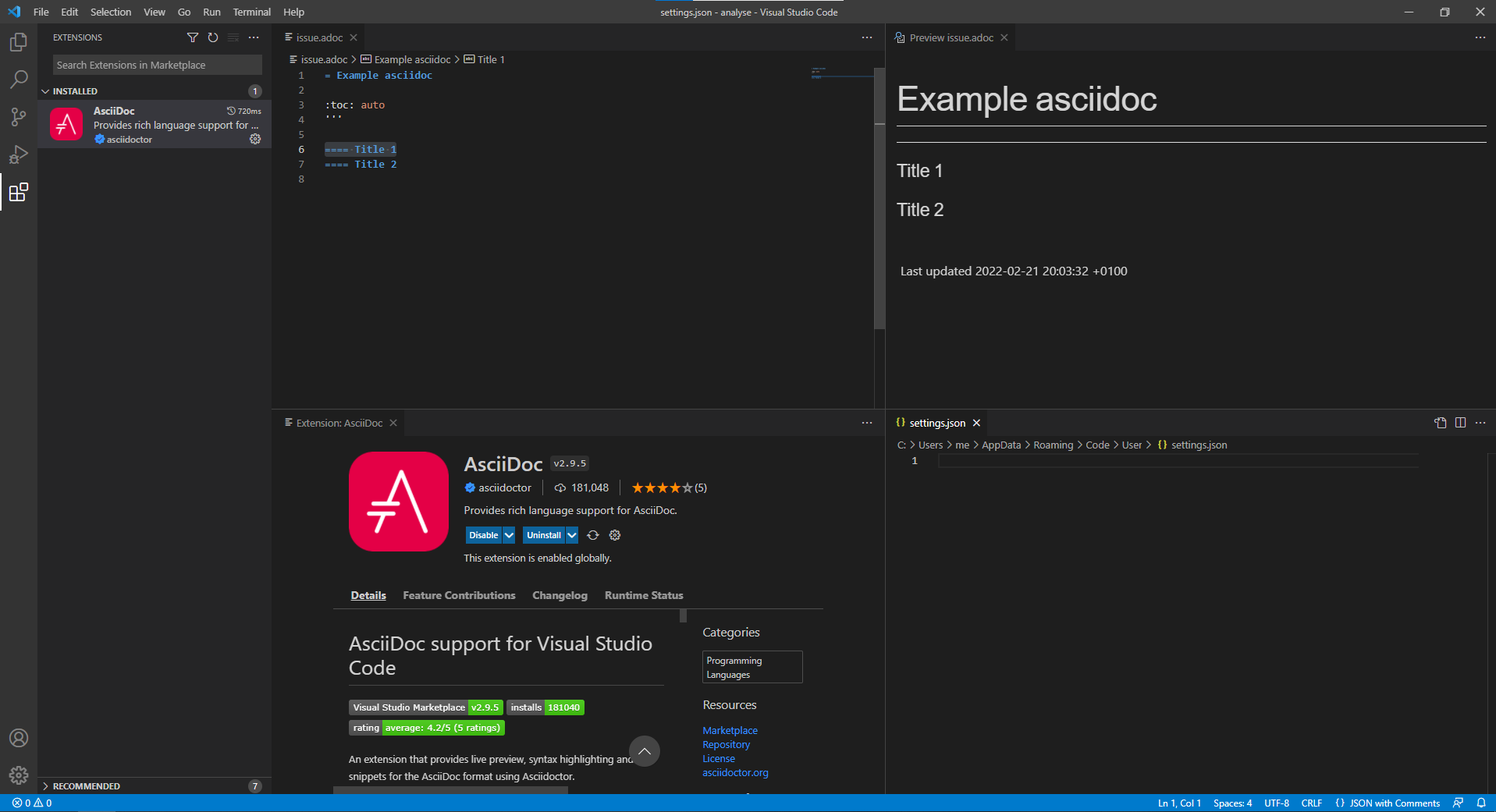 Table of contents not rendered in preview · Issue #523 · asciidoctor ...