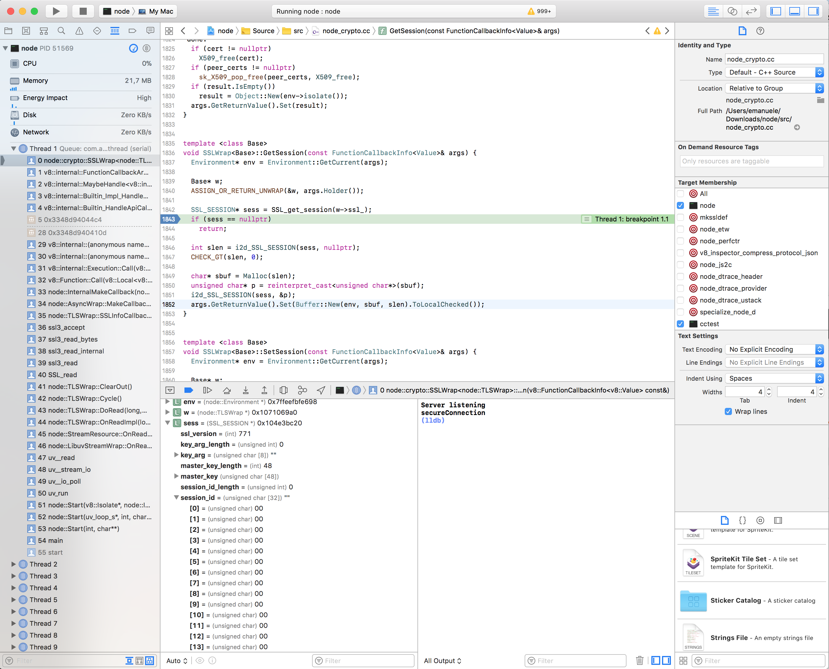The first secureConnection event returns a TLS socket with an