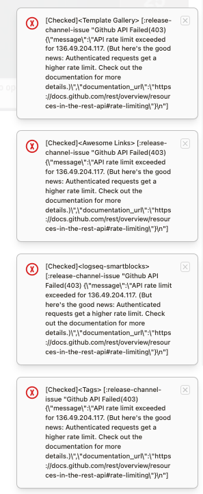 Plugin Updates rate limited by Github · Issue #9127 · logseq/logseq ...