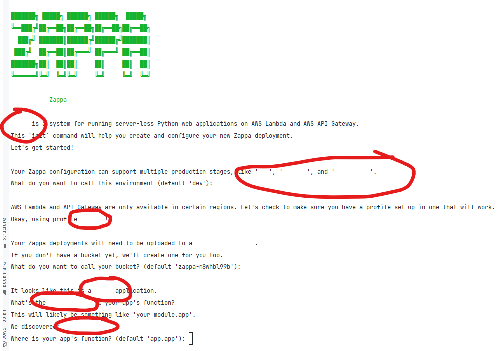 Words missing in Zappa init dialog · Issue #1141 · zappa/Zappa · GitHub