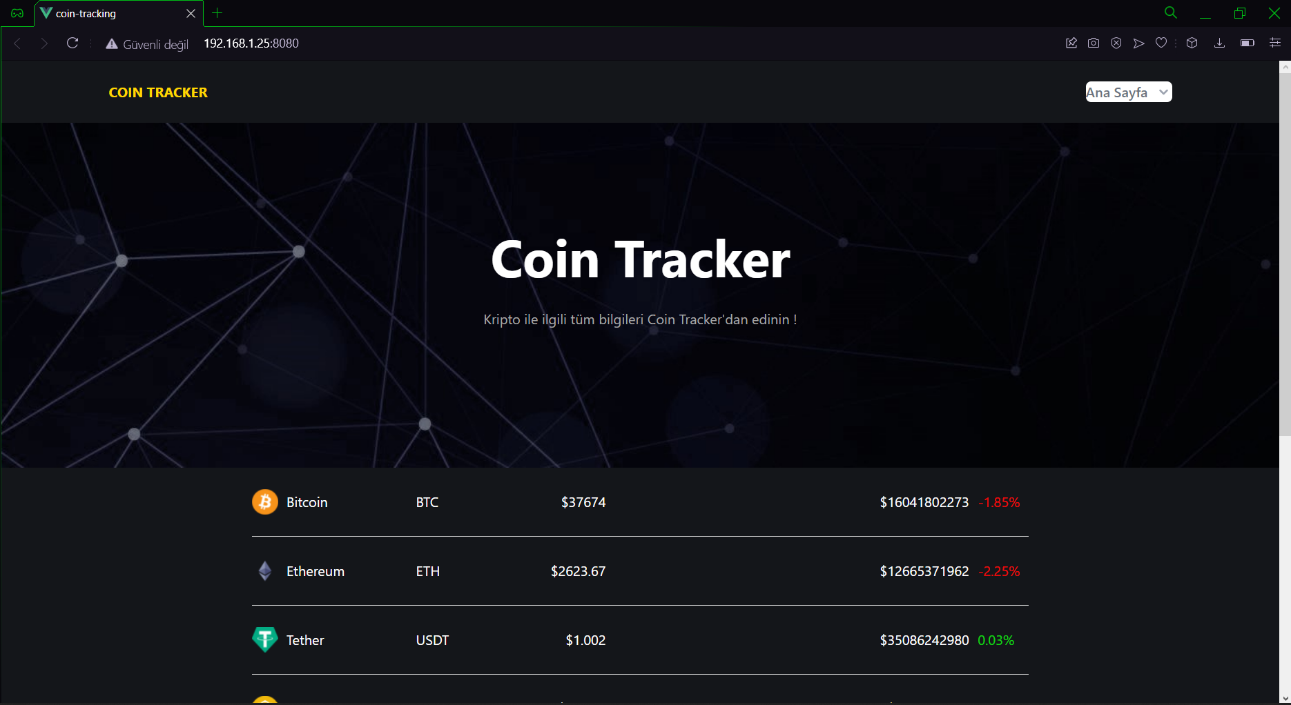 Tracking Coin GitHub - Volkansoftware/coin-tracking: coin tracking with vue-js