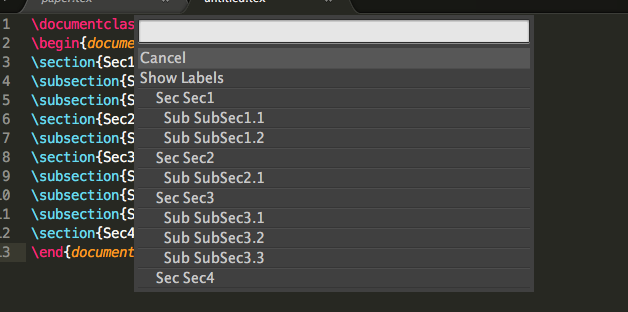 Is There A Way To List Sections And Jump To Selected One Issue 197 James Yu Latex Workshop Github