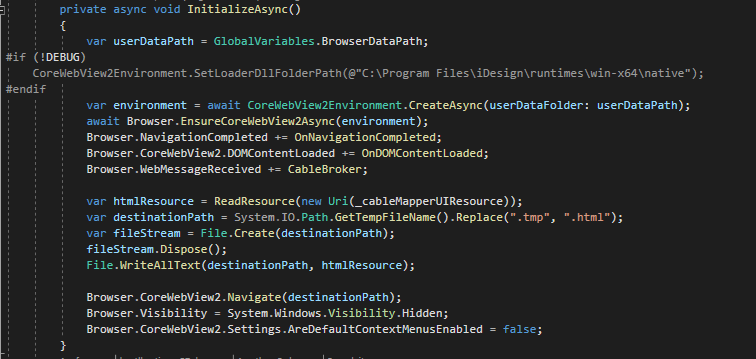WebView2 Exception "The function should be called before any other API ...
