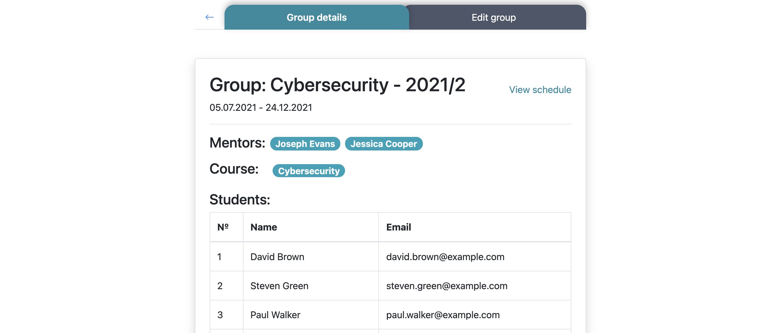 Group details