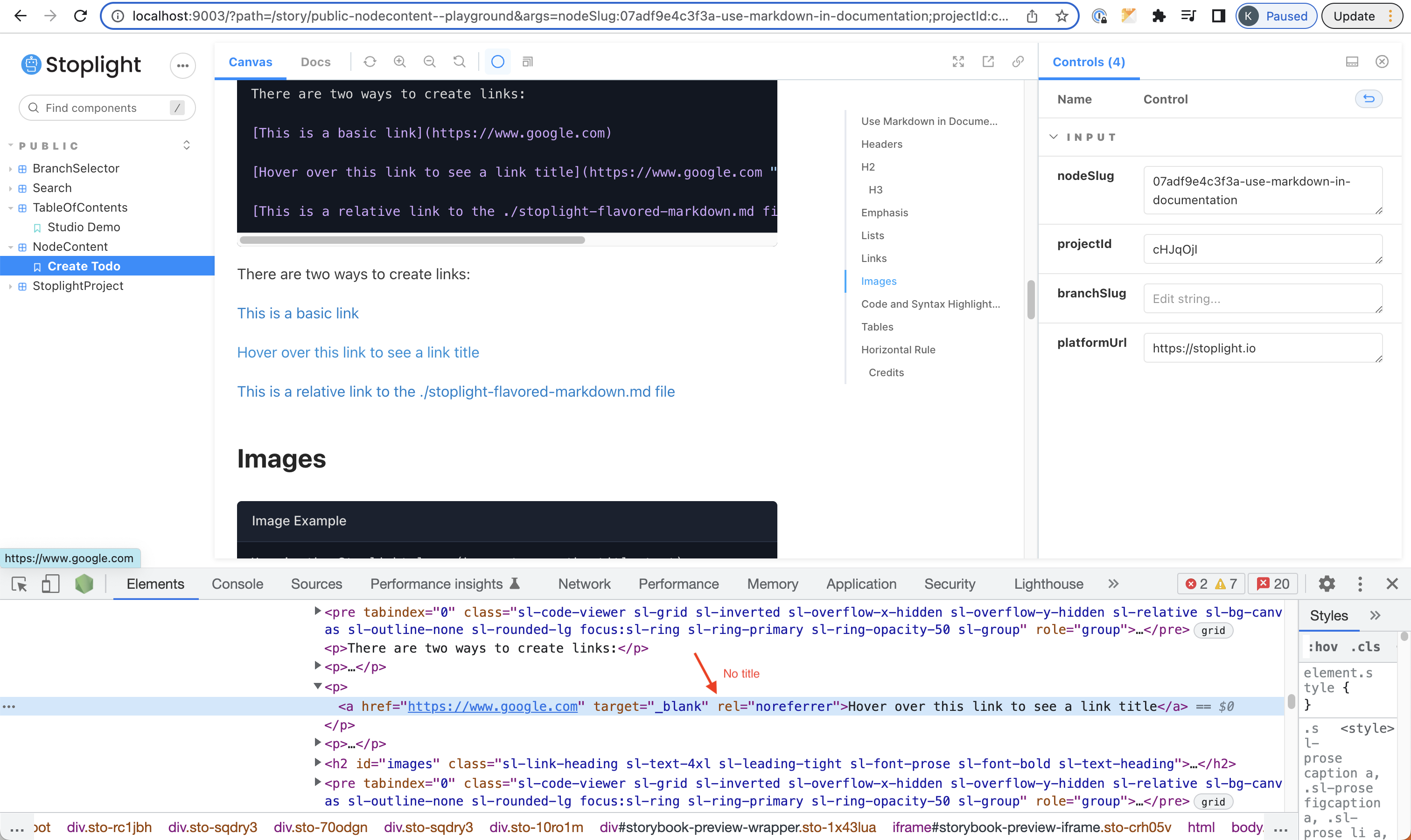 fix(elementsdevportal) link hover text by kaylachun · Pull Request