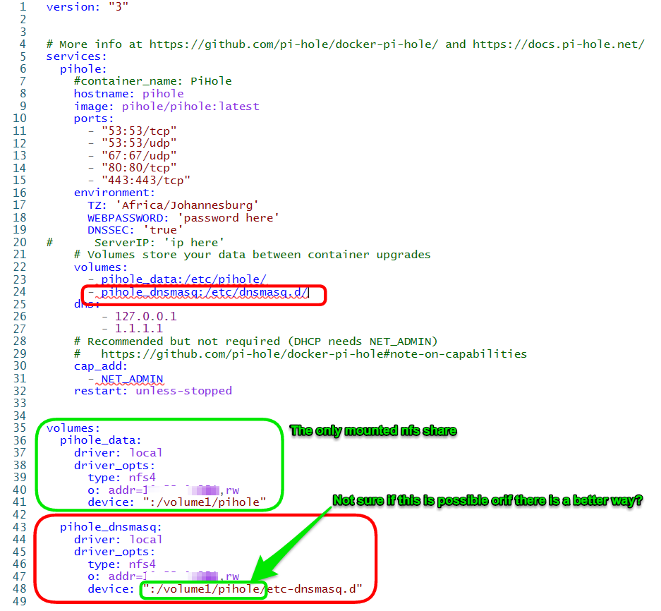 Issue mounting a nfs4 mount subfolder with a Portainer stack (docker