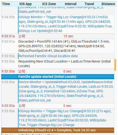 An update to iCloud3v2.4.0 found an error in the location of the device ...
