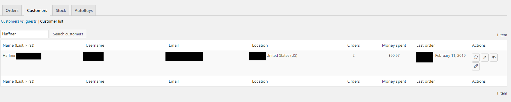 haffner customer report