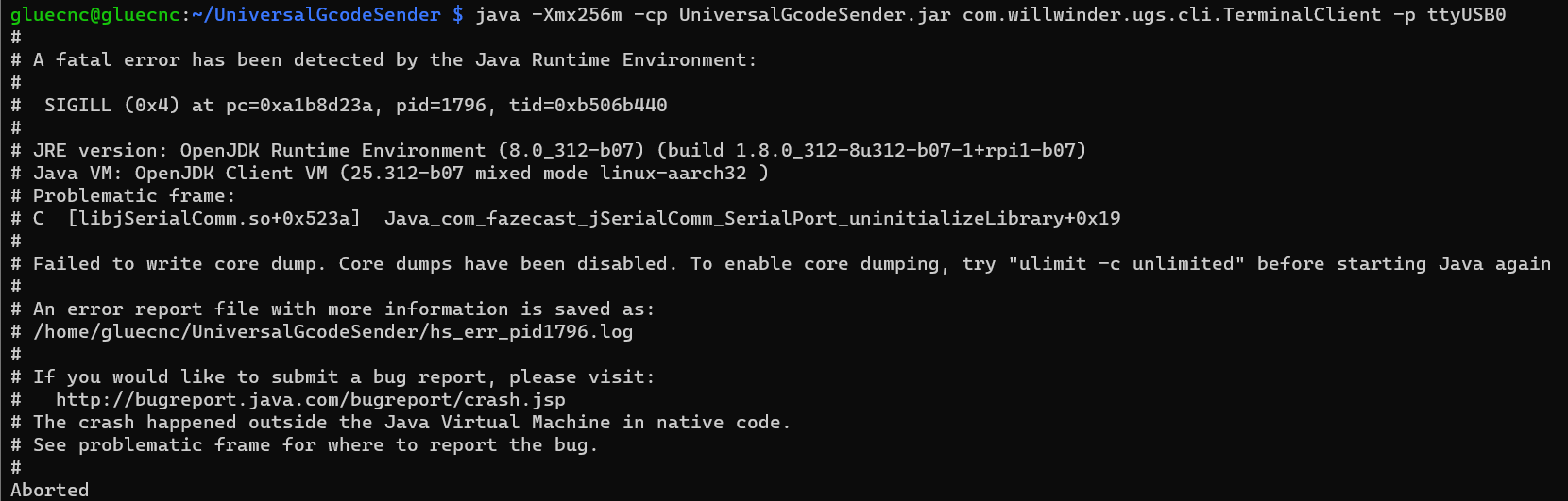 gcscli unable to execute any task like home, file etc but is