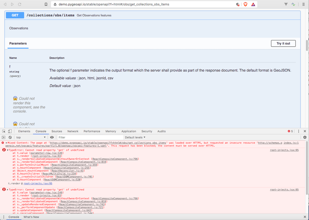 Errors in OpenAPI Document · Issue #399 · geopython/pygeoapi · GitHub