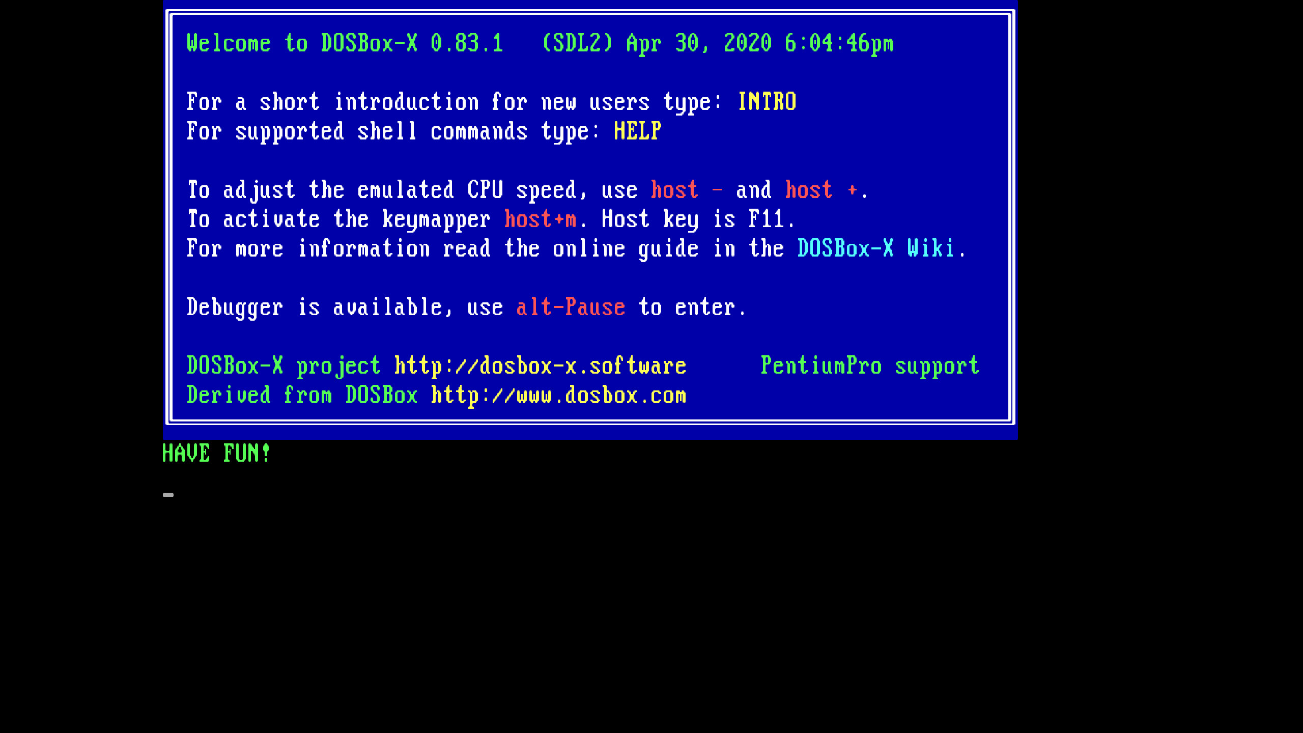 resize dosbox window