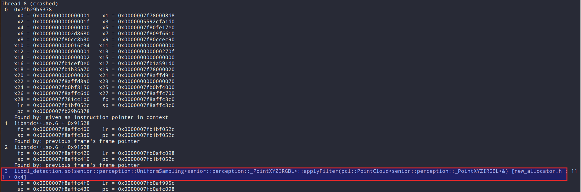 UniformSampling crash · Issue #5540 · PointCloudLibrary/pcl · GitHub