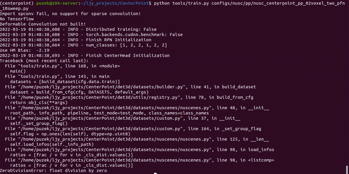 error about training · Issue #286 · tianweiy/CenterPoint · GitHub