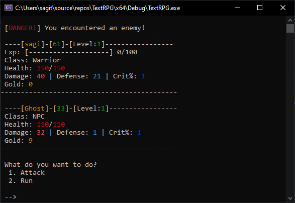 GitHub - sagidev/TextRPG: Simple endless console rouglelike