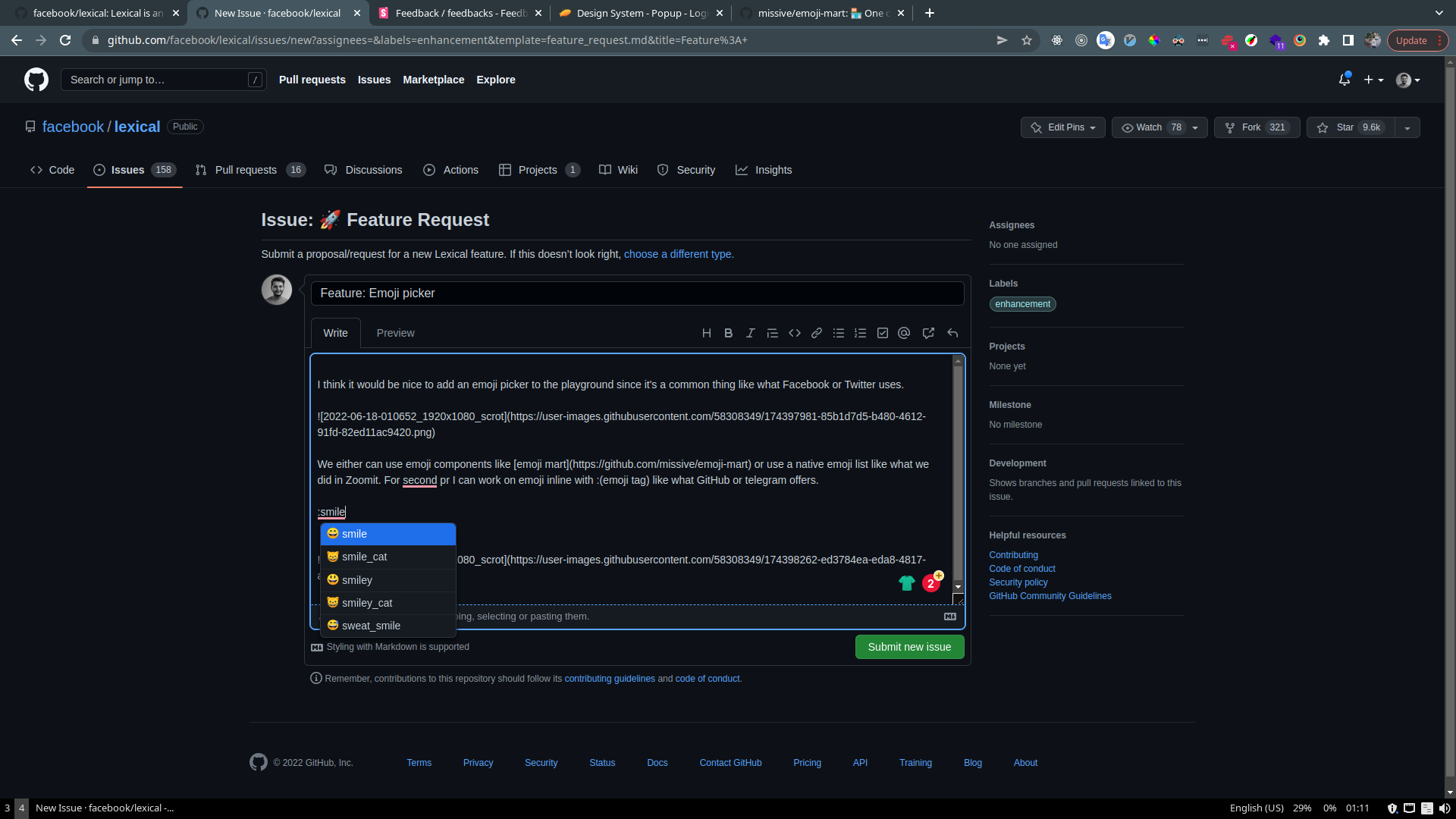 Feature: Emoji picker · Issue #2468 · facebook/lexical · GitHub