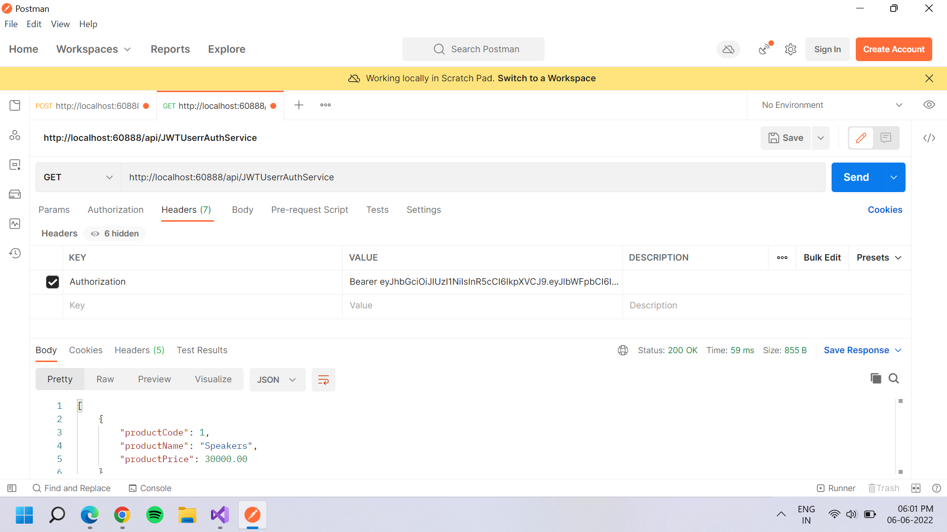 GitHub - Vishal-Tanawade/JWTbearerAuthenticationCoreWebAPI